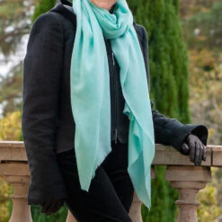 Aquamarine Cashmere And Silk Wrap -Elegant Scarf Store acquamarine cashmere silk wrap 3