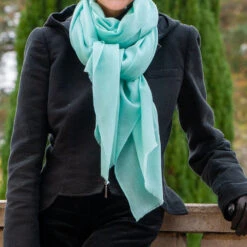 Aquamarine Cashmere And Silk Wrap -Elegant Scarf Store acquamarine cashmere silk wrap 4