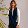 Black Navy Double Size Knitted Cashmere Snood -Elegant Scarf Store batch 4 long navy cashmere snood