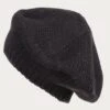 Black Cashmere Beret -Elegant Scarf Store black cashmere beret