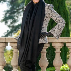 Classic Black Cashmere Shawl