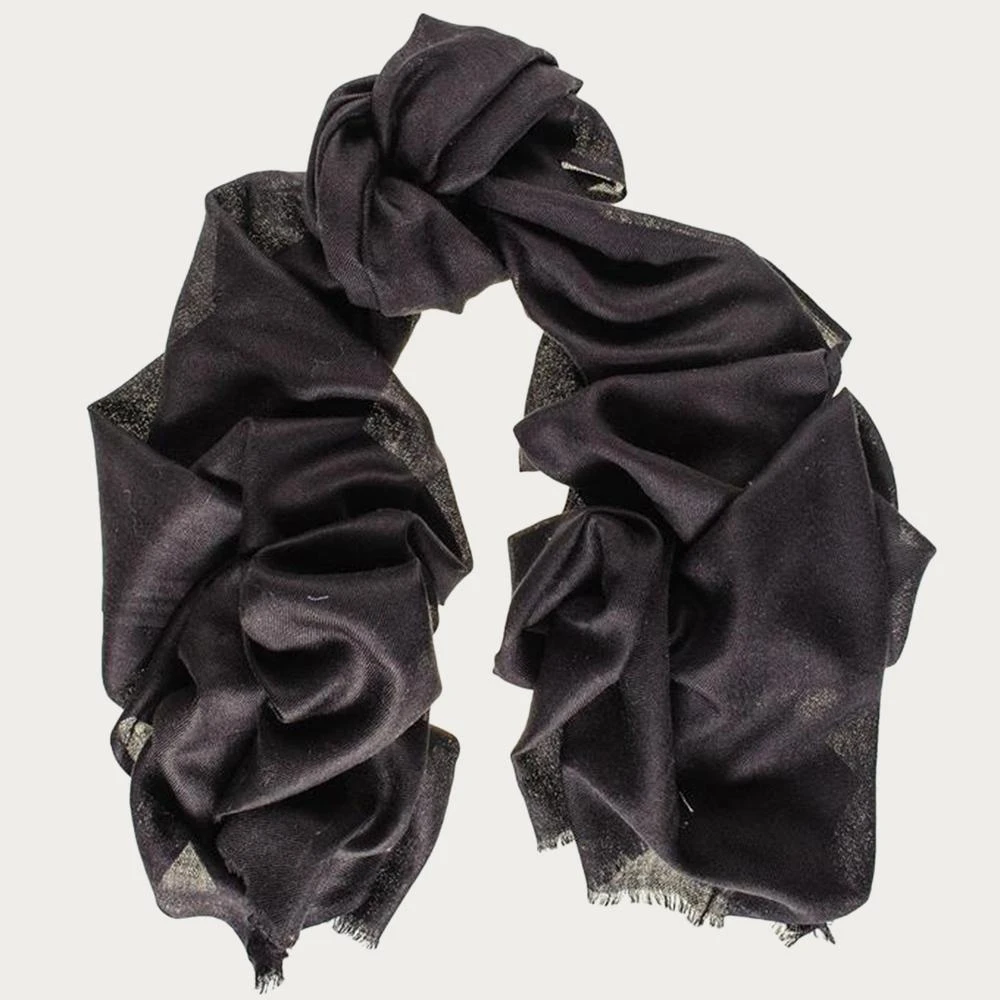 Classic Black Cashmere And Silk Scarf 8 Classic Black Cashmere And Silk Scarf - Image 6