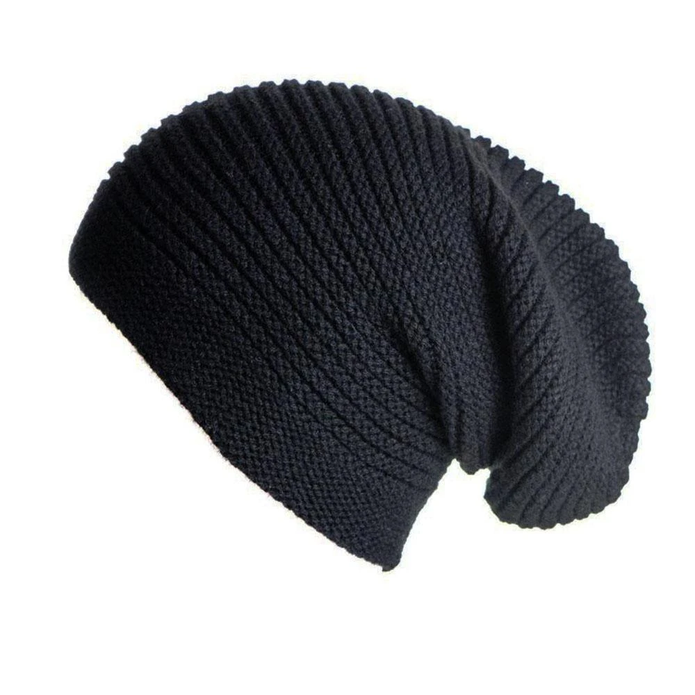 Black Cashmere Slouch Beanie Hat 5 Black Cashmere Slouch Beanie Hat - Image 3