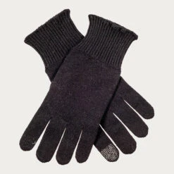 Elegant Scarf Store 24 Men’s Black Touch Screen Cashmere Gloves