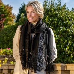 Black Cashmere And Chantilly Lace Shawl 11 Black Cashmere And Chantilly Lace Shawl -Elegant Scarf Store black chantilly lace cashmere shawl 2