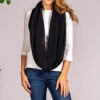 Black Double Size Knitted Cashmere Snood 1 Black Double Size Knitted Cashmere Snood -Elegant Scarf Store black oversized cashmere snood 1