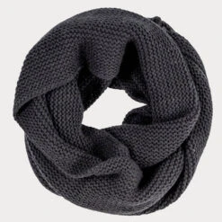 Superluxe Classic Black Italian Cashmere Snood -Elegant Scarf Store black rib knit cashmere snood 3
