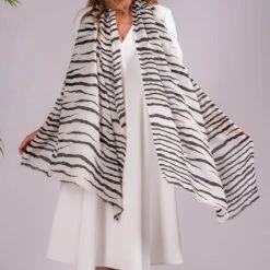 Black And White Zebra Print Cashmere And Silk Wrap -Elegant Scarf Store black white zebra print cashmere scarf 1 42342d34 abbf 4b5f 9b71 83ad3c25f923
