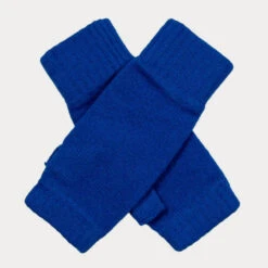 Sapphire Blue Cashmere Beanie And Mittens Set -Elegant Scarf Store blue beanie mittens set 3