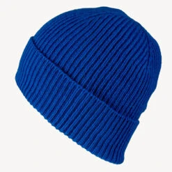 Elegant Scarf Store 13 Sapphire Blue Rib Knit Cashmere Beanie