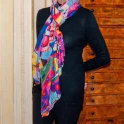 PRE ORDER: The Liberty ‘Art Nouveau’ Quintet - Bohemia Cashmere And Silk Wrap -Elegant Scarf Store bohemia print cashmere wrap 3