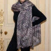 PRE ORDER: Wild Fusion Brown Animal Print Cashmere And Silk Wrap -Elegant Scarf Store brown animal print cashmere wrap 1
