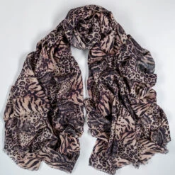 PRE ORDER: Wild Fusion Brown Animal Print Cashmere And Silk Wrap 10 PRE ORDER: Wild Fusion Brown Animal Print Cashmere And Silk Wrap -Elegant Scarf Store brown animal print cashmere wrap 4