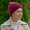 Burgundy Luxe Italian Cashmere Beanie -Elegant Scarf Store burgundy cashmere beanie 3