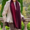 Two-Tone Burgundy Italian Double Faced Cashmere Scarf