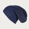 Navy Cashmere Slouch Beanie -Elegant Scarf Store cashmere beanie navy