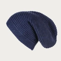 Elegant Scarf Store 3 Navy Cashmere Slouch Beanie