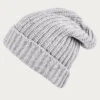 Ribbed Cloud Grey Cashmere Slouch Beanie Hat -Elegant Scarf Store cashmerebeanietemplate1 grey