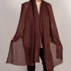 Dark Chocolate Cashmere And Silk Wrap -Elegant Scarf Store chocolate cashmere silk wrap 1