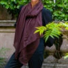 Dark Chocolate Cashmere And Silk Wrap -Elegant Scarf Store chocolate cashmere silk wrap 7