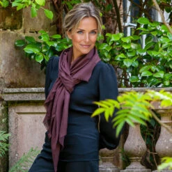 Dark Chocolate Cashmere And Silk Wrap -Elegant Scarf Store chocolate cashmere silk wrap 8