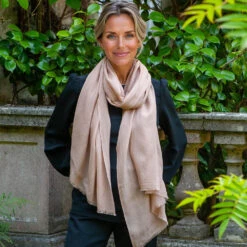 The Spice Route Quintet - Cinnamon Cashmere And Silk Wrap -Elegant Scarf Store cinnamon cashmere silk wrap 4