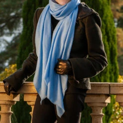 Cornflower Blue Cashmere And Silk Wrap