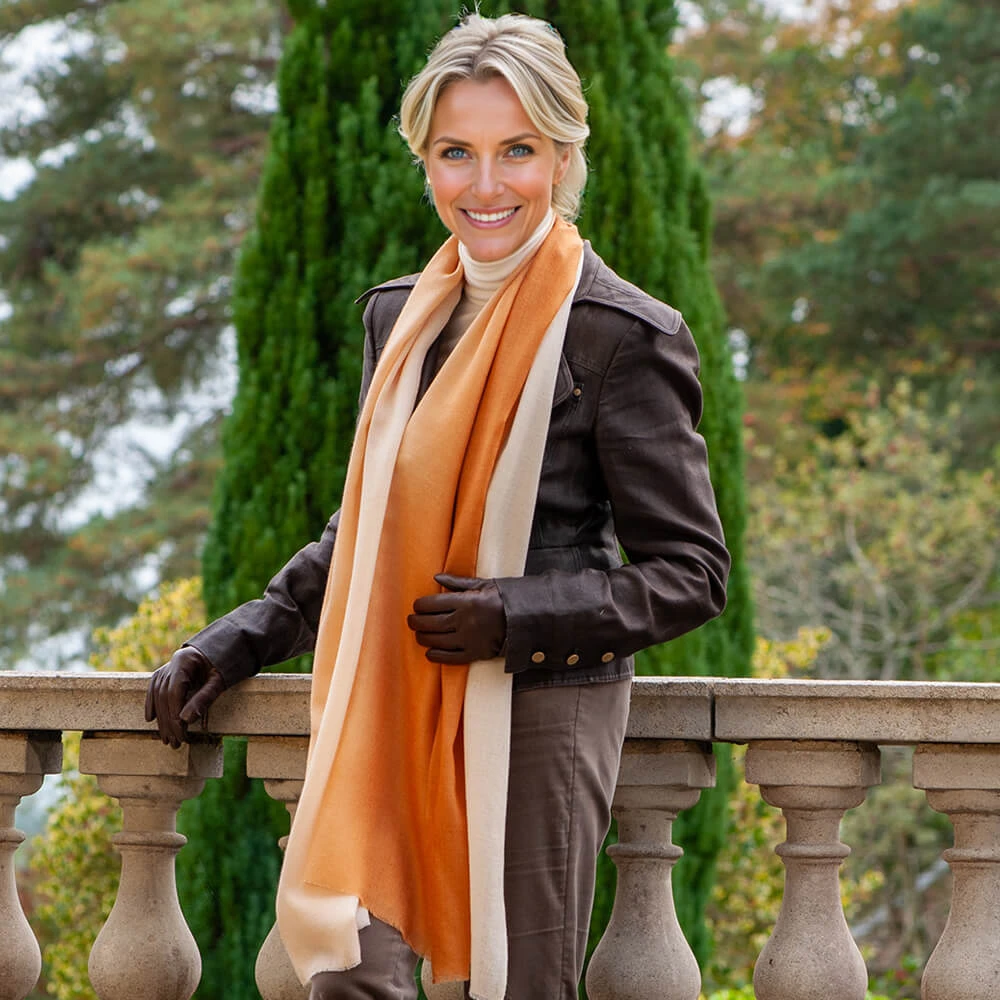 Cream To Caramel Cashmere And Silk Wrap 4 Cream To Caramel Cashmere And Silk Wrap - Image 2