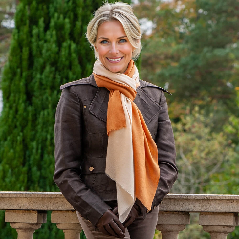 Cream To Caramel Cashmere And Silk Wrap 6 Cream To Caramel Cashmere And Silk Wrap - Image 4