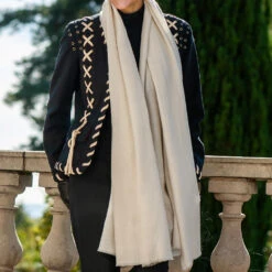 Classic Ivory Cashmere Shawl -Elegant Scarf Store cream cashmere shawl 1 ef66b220 631e 46ac 9c40 d654a14d5eab