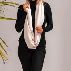 Cream Double Size Cashmere Snood
