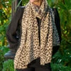 Dappled Leopard Print Cashmere And Silk Scarf -Elegant Scarf Store dappled leopard print cashmere wrap 3