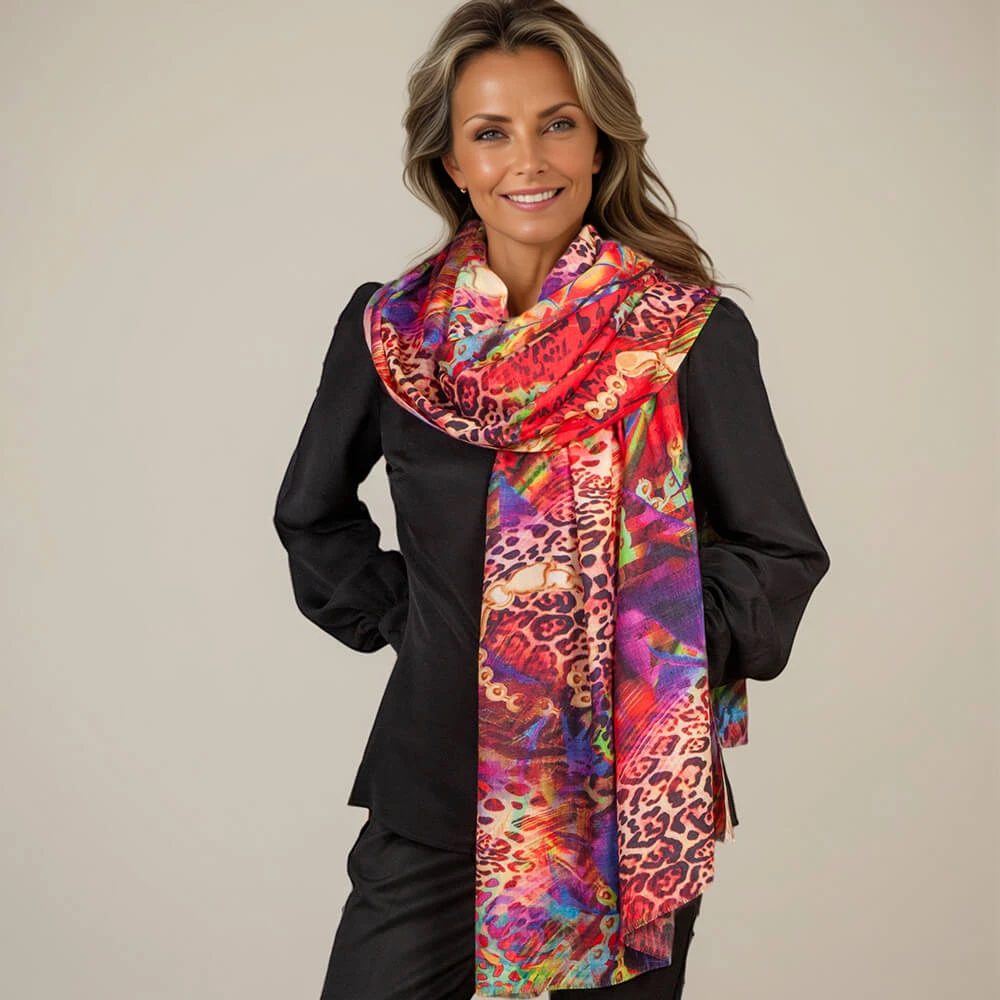 Echoes Of The Wild - Wildfire Blaze Cashmere And Silk Wrap 8 Echoes Of The Wild - Wildfire Blaze Cashmere And Silk Wrap - Image 6