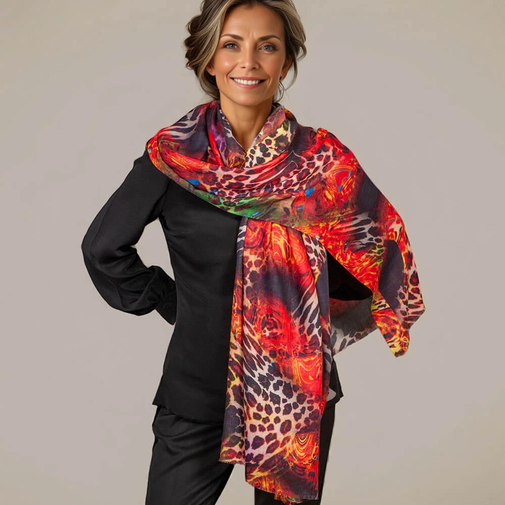 Echoes Of The Wild - Amber Trail Cashmere And Silk Wrap 4 Echoes Of The Wild - Amber Trail Cashmere And Silk Wrap - Image 2