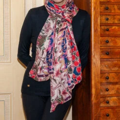 PRE ORDER: The Liberty ‘Art Nouveau’ Quintet - Flower Fete Cashmere And Silk Wrap -Elegant Scarf Store flower fete print cashmere wrap 3