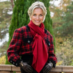 Garnet Red Cashmere And Silk Wrap -Elegant Scarf Store garnet red cashmere silk wrap 4