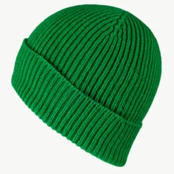 Kelly Green Rib Knit Cashmere Beanie