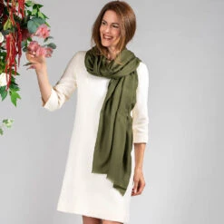Olive Tree Cashmere And Silk Wrap -Elegant Scarf Store green cashmere silk wrap 3 3d540ef9 c7cb 4f77 a4e5 46802447aefe