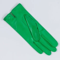 Go Green Silk Lined Italian Leather Gloves -Elegant Scarf Store green silk lined leather gloves 2