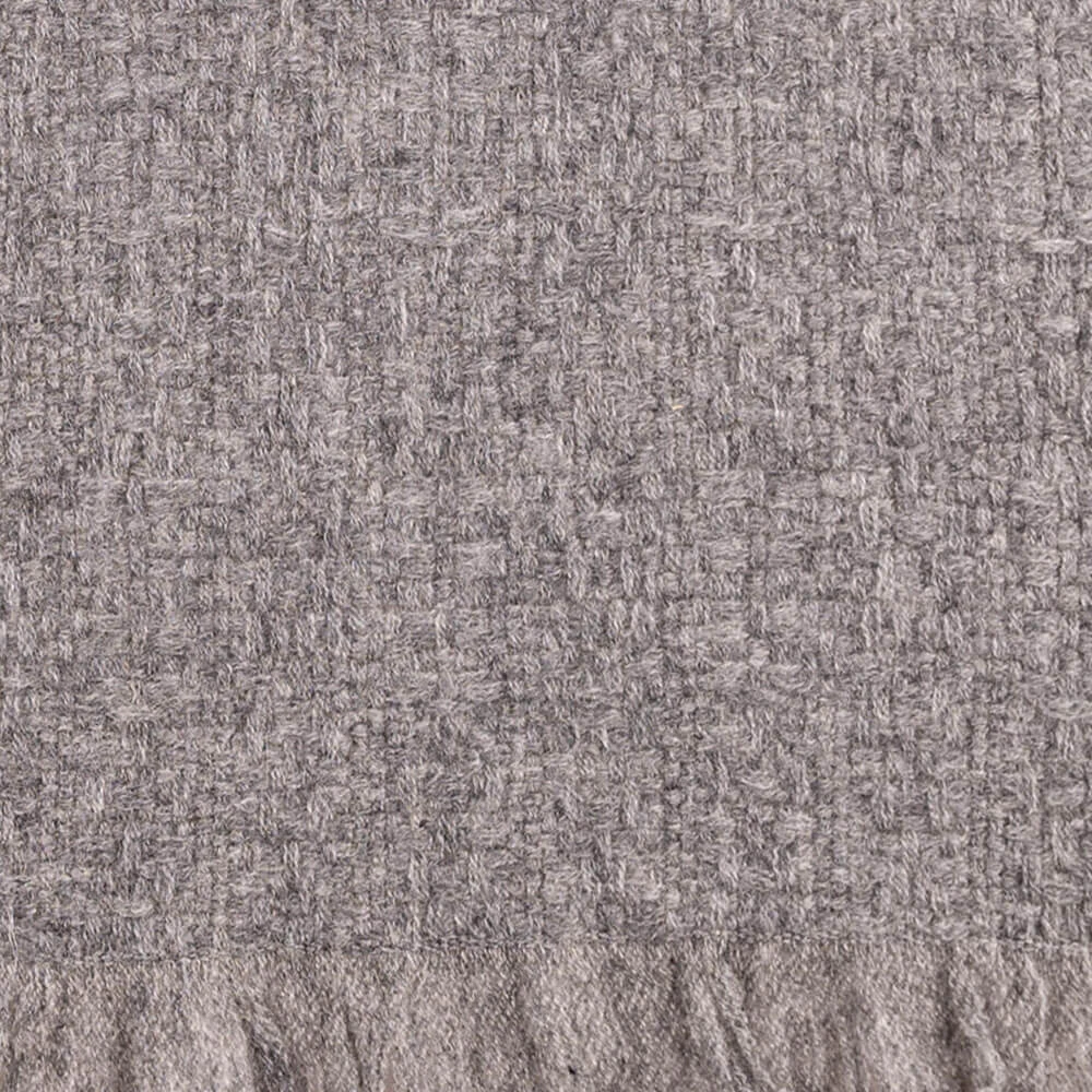 Super Luxe Dove Grey Basket Weave Cashmere Shawl 8 Super Luxe Dove Grey Basket Weave Cashmere Shawl - Image 6
