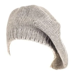 Grey Cashmere Beret -Elegant Scarf Store grey cashmere beret 2
