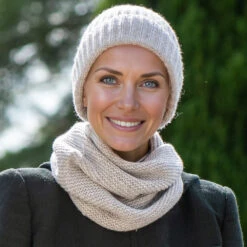 Grey Luxe Italian Cashmere Collar -Elegant Scarf Store grey cashmere collar 3