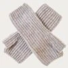 Grey Rib Knit Cashmere Wrist Warmers -Elegant Scarf Store grey cashmere wrist warmers