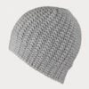 Light Grey Panocchia Cashmere Beanie Hat -Elegant Scarf Store grey crinkle knit cashmere beanie 2