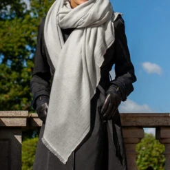 Dove Grey Gossamer Cashmere Shawl