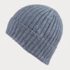 The Classic Grey Cashmere Beanie Hat -Elegant Scarf Store grey rib knit cashmere beanie 1