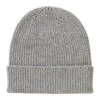 Grey Rib Knit Cashmere Beanie