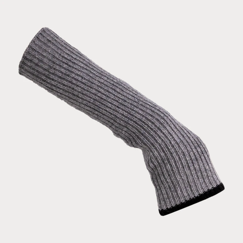 Grey And Black Cashmere Arm Warmers 4 Grey And Black Cashmere Arm Warmers - Image 2