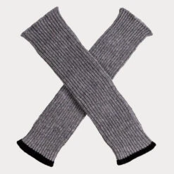 Grey And Black Cashmere Arm Warmers