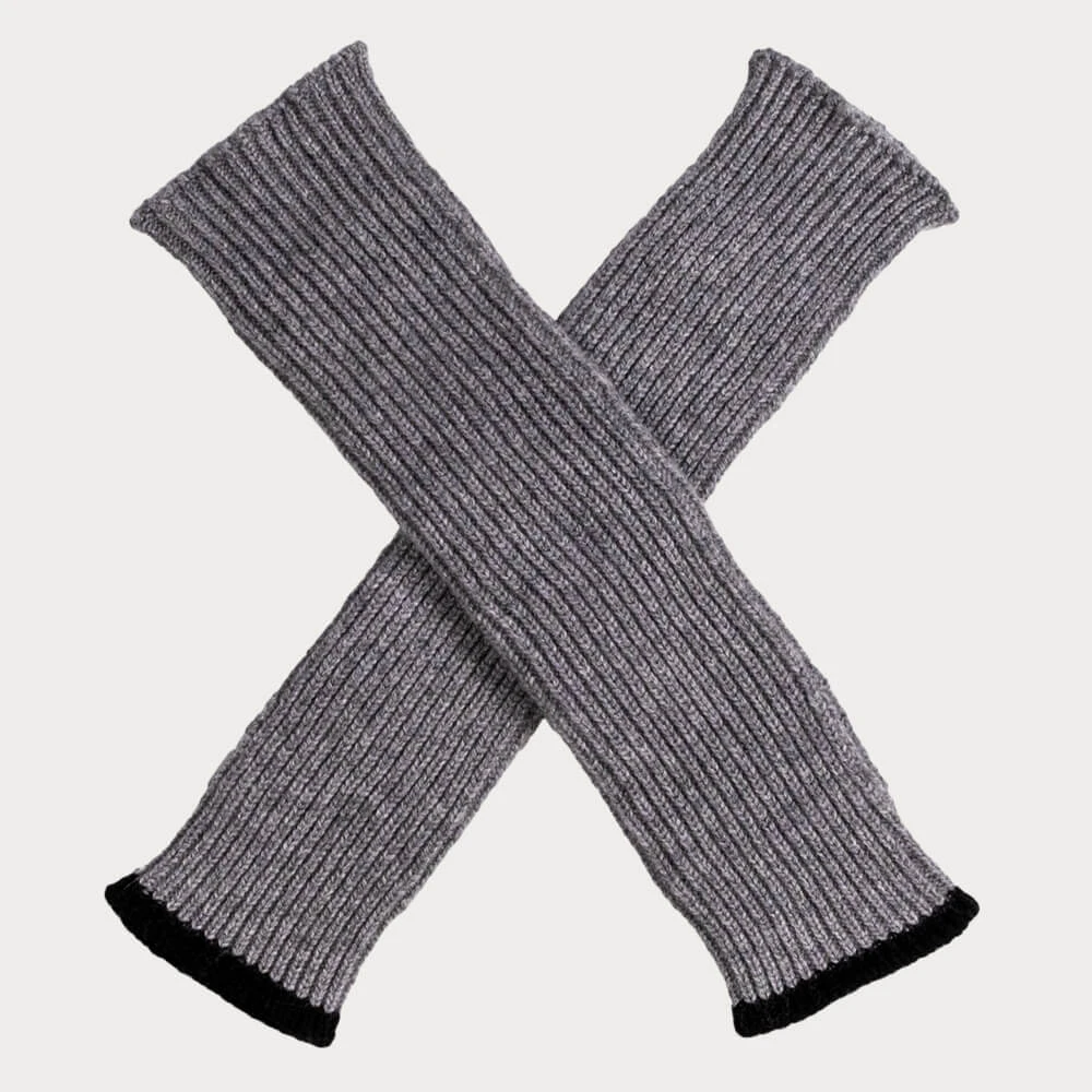 Grey And Black Cashmere Arm Warmers 3 Grey And Black Cashmere Arm Warmers